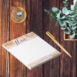 Bloc De Notas Elegante Hairdresser Hairstylist Pink Gold Scissor