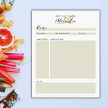 Bloc De Notas Elegante hoja de recetas moderna de oro negro mono<br><div class="desc">Personaliza tus hermosas recetas familiares Elegante Monograma Dorado Negro Moderno Script Hoja Notepad! Si necesita ayuda,  por favor háganoslo saber en belytaliarecipes@gmail.com,  y le ayudaremos con mucho gusto.© Belytalia 2023</div>