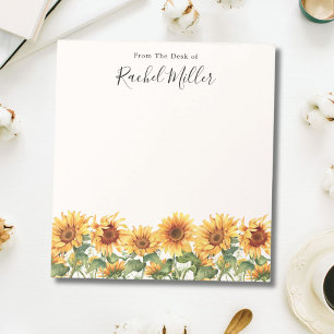Bloc De Notas Elegante Jardín de Girasoles De La Oficina De