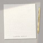 Bloc De Notas Elegante línea minimalista personalizada (imagen)<br><div class="desc">Moda diseño minimalista con imagen digital de fondo de hilo de marfil.</div>