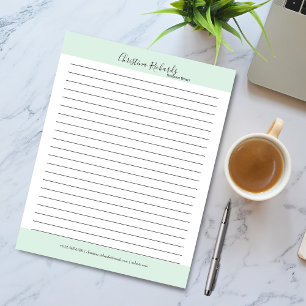 Bloc De Notas Elegante lino Minimalista verde