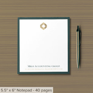 Bloc De Notas Elegante Logotipo de Diamante de Oro