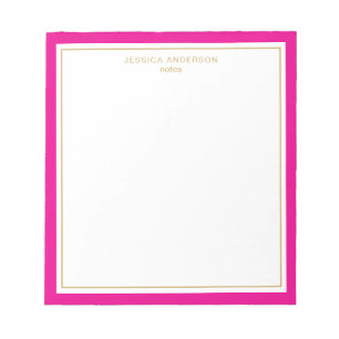 Bloc De Notas Elegante Magenta Gold Personalizado