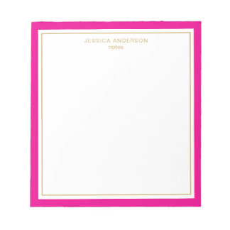 Bloc De Notas Elegante Magenta Gold Personalizado