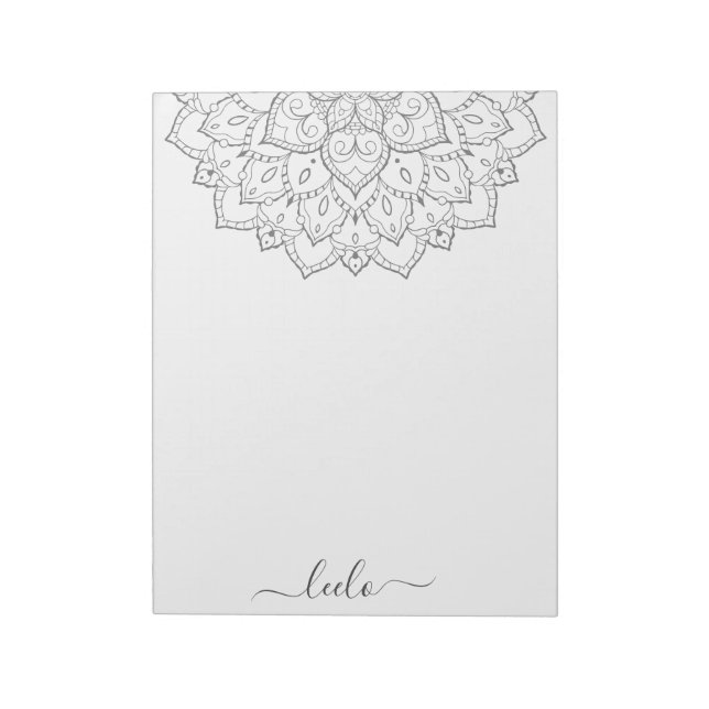 Bloc De Notas Elegante Mandala Personal Stationery Pad (Lado Izquierdo)