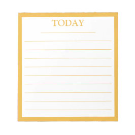 Bloc De Notas Elegante Marco Amarillo Mostaza Hoy Para Hacer Lis