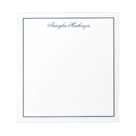 Bloc De Notas Elegante Marina Azul y Blanco Personalizado