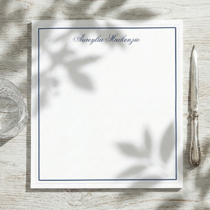 Bloc De Notas Elegante Marina Azul y Blanco Personalizado