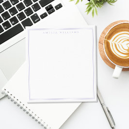 Bloc De Notas Elegante Minimalista Lila Monograma Dos Bordes