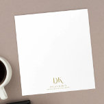 Bloc De Notas Elegante minimalista Monograma Oscuro Oro Estilo<br><div class="desc">El elegante Bloc de notas elegante monograma Minimalista Personalizado Maroon rojo dorado es un lujoso y sofisticado lugar de trabajo.</div>