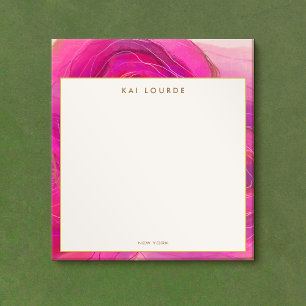 Bloc De Notas Elegante Moda de color rosa abstracto acuático