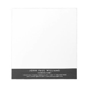 Bloc De Notas Elegante Moderno Metal Negro Cepillado Profesional