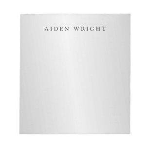 Bloc De Notas Elegante Moderno Minimalista Gris Plata