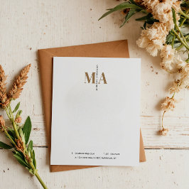 Bloc De Notas Elegante Monograma Black Gold Name Business