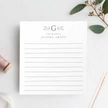 Elegante Monograma Botánico Verde Enrollado