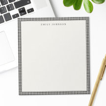 Elegante Monograma de Cuadros Negro y Marfil