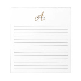 Bloc De Notas Elegante Monograma de la escritura de oro blanco b