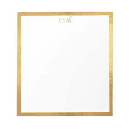 Bloc De Notas Elegante Monograma Sofisticado Gold