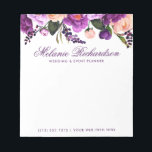 Bloc De Notas Elegante Morado Ultra Violeta Floral<br><div class="desc">Elegante Bloc de notas floral púrpura ultravioleta</div>