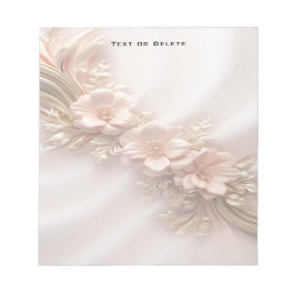 Bloc De Notas Elegante Naranja Peach Floral Notepad