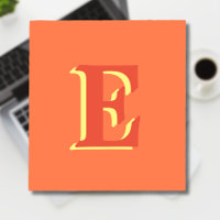 Elegante Naranja Rojo 3D Letra inicial | Coral