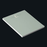 Bloc De Notas Elegante Nombre Monogramado Moda Sage Green<br><div class="desc">Nombre monogramado elegante en el Bloc de notas verde sabio</div>