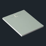 Bloc De Notas Elegante Nombre Monogramado Moda Sage Green<br><div class="desc">Nombre monogramado elegante en el Bloc de notas verde sabio</div>