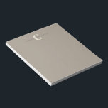 Bloc De Notas Elegante nombre monogramado Moda Taupe rústico<br><div class="desc">Elegante nombre monogramado en el Bloc de notas de Taupe Brown</div>