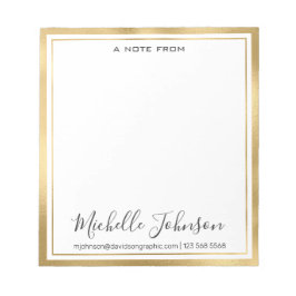 Bloc De Notas Elegante nombre personalizado | Del Escritorio De