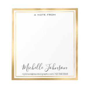 Bloc De Notas Elegante nombre personalizado Del Escritorio De