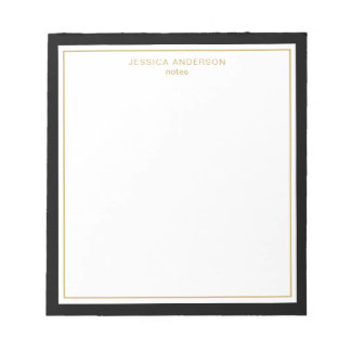 Bloc De Notas Elegante oro negro personalizado
