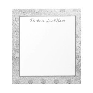 Bloc De Notas Elegante Patrón de Punto Plata Glamour Personaliza