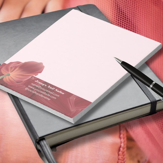 Bloc De Notas Elegante Patrón De Resumen De Tulipanes Rojos (Subido por el creador)