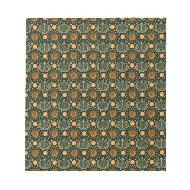 Bloc De Notas Elegante patrón ornamental boho en oro (Frente)