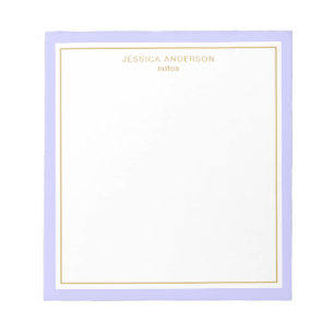 Bloc De Notas Elegante Periwinkle Gold Personalizado