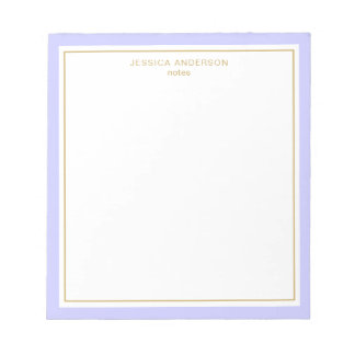 Bloc De Notas Elegante Periwinkle Gold Personalizado