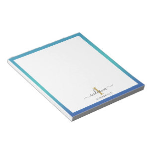Bloc De Notas Elegante Personalizado de guión inicial monograma