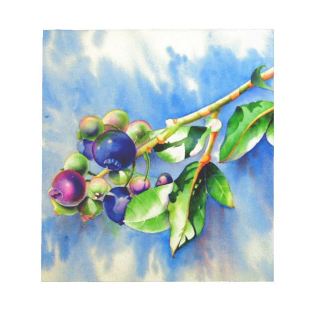 Bloc De Notas Elegante pintura de arándano azul acuático (Frente)
