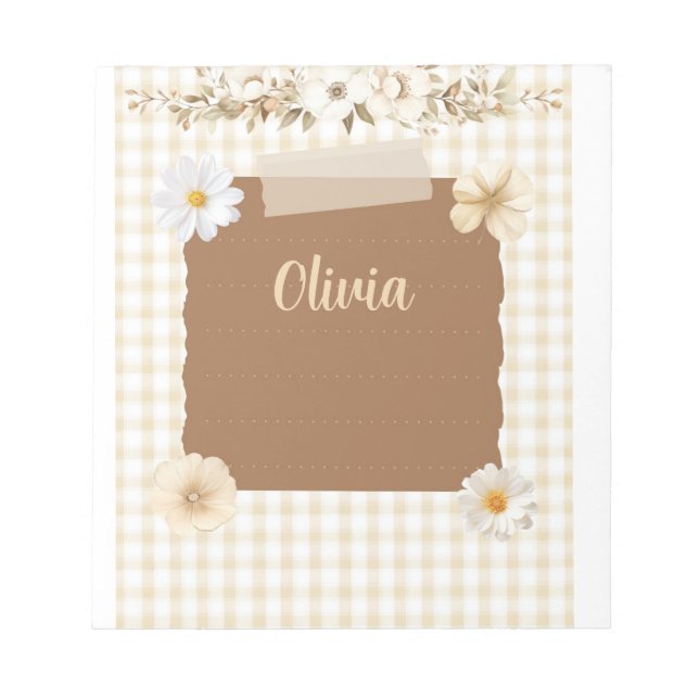 Bloc De Notas Elegante Planificador con sello suave y acentos Ro (Frente)