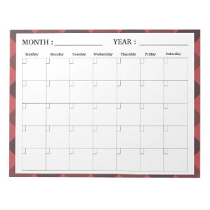 Bloc De Notas Elegante planificador de calendarios en blanco men