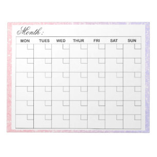Bloc De Notas Elegante planificador mensual de calendarios