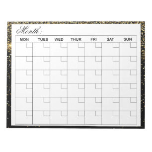 Bloc De Notas Elegante planificador mensual de calendarios