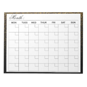 Bloc De Notas Elegante planificador mensual de calendarios