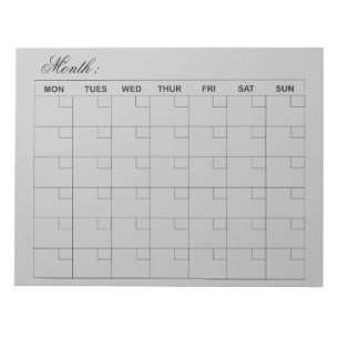 Bloc De Notas Elegante planificador mensual de calendarios