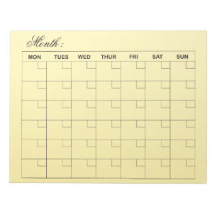 Bloc De Notas Elegante planificador mensual de calendarios