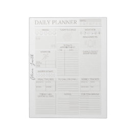 Bloc De Notas Elegante Planner Diario Personalizado Gris