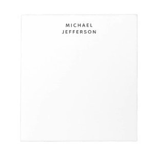 Bloc De Notas Elegante Plano Negro Blanco Personalizado