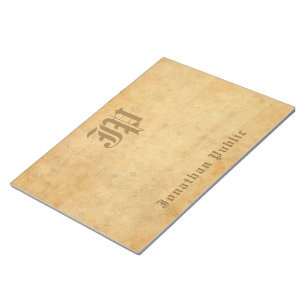 Bloc De Notas Elegante plantilla de monograma manuscrito de époc