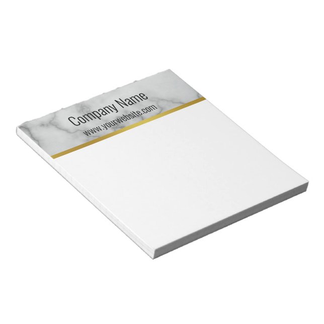 Bloc De Notas Elegante plantilla de texto de negocios en mármol  (Lado Derecho)