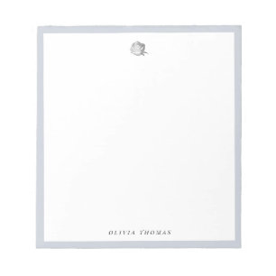 Bloc De Notas Elegante polvoriento azul plateado personalizado S